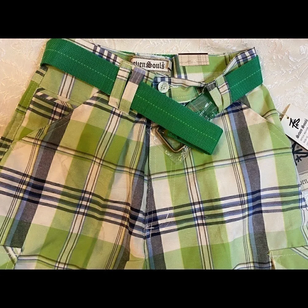 Seven Souls Boys Plaid Fashion Shorts Size :12,14